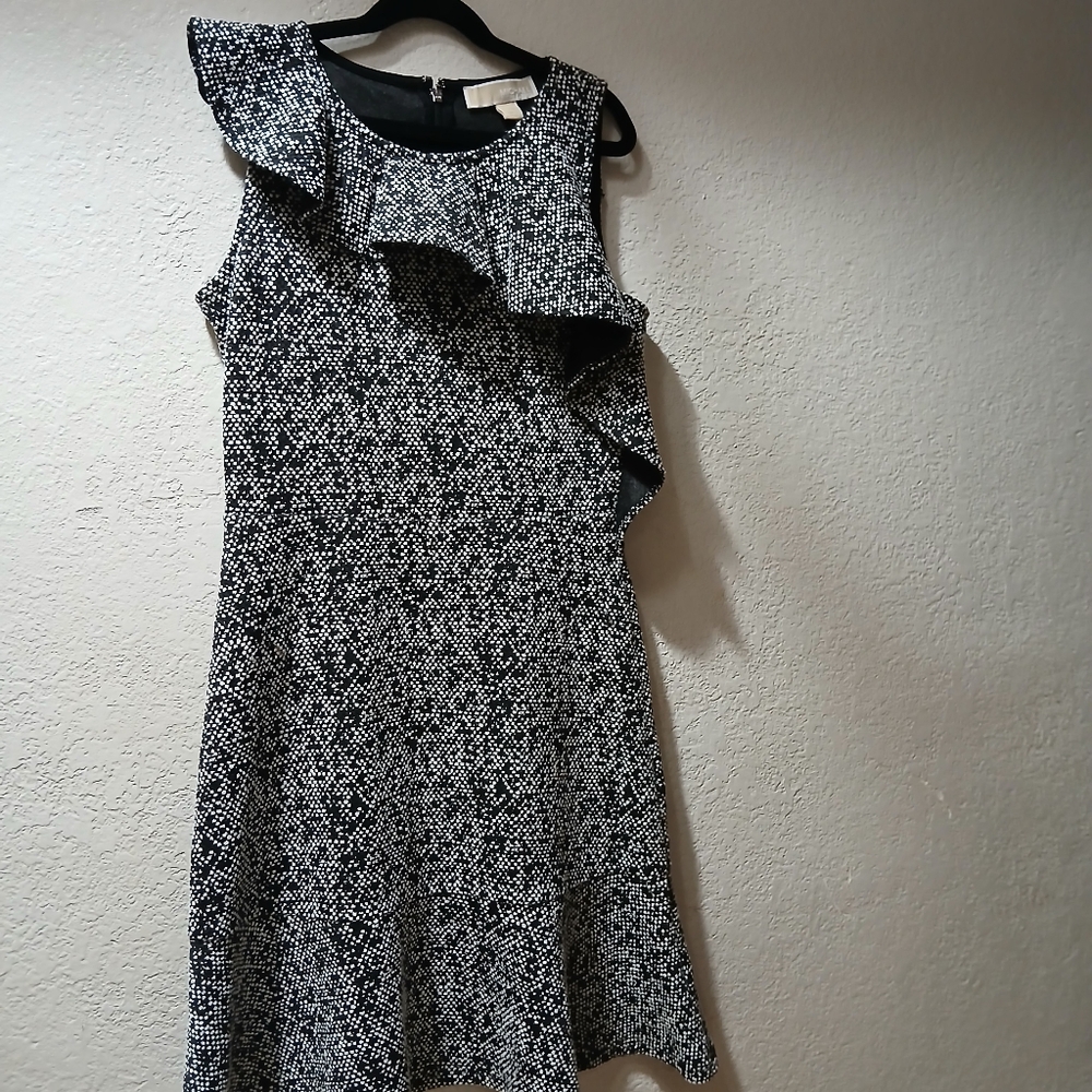 MICHAEL Michael Kors Black and White Asymmetrical Dress